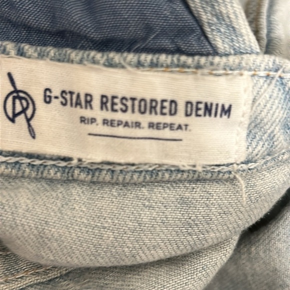 G-STAR RAW Arc Boyfriend Short Denim Distressed Shorts Overalls Women Size M - Picture 16 of 16